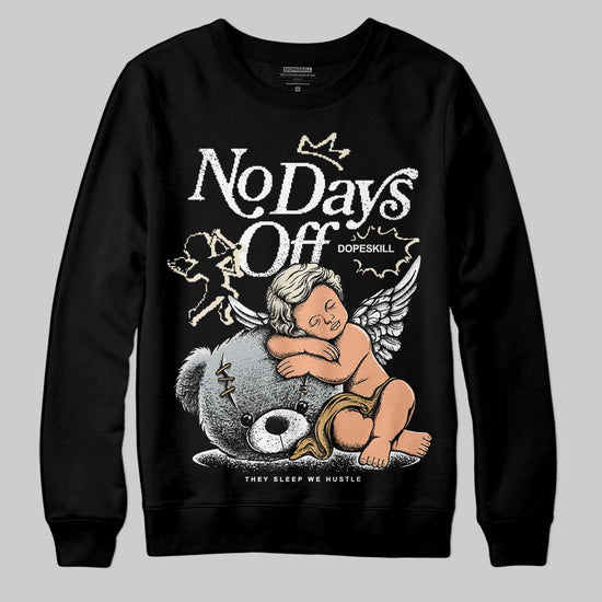 Jordan 5 Retro Reverse Metallic DopeSkill Sweatshirt New No Days Off Graphic Streetwear - Black