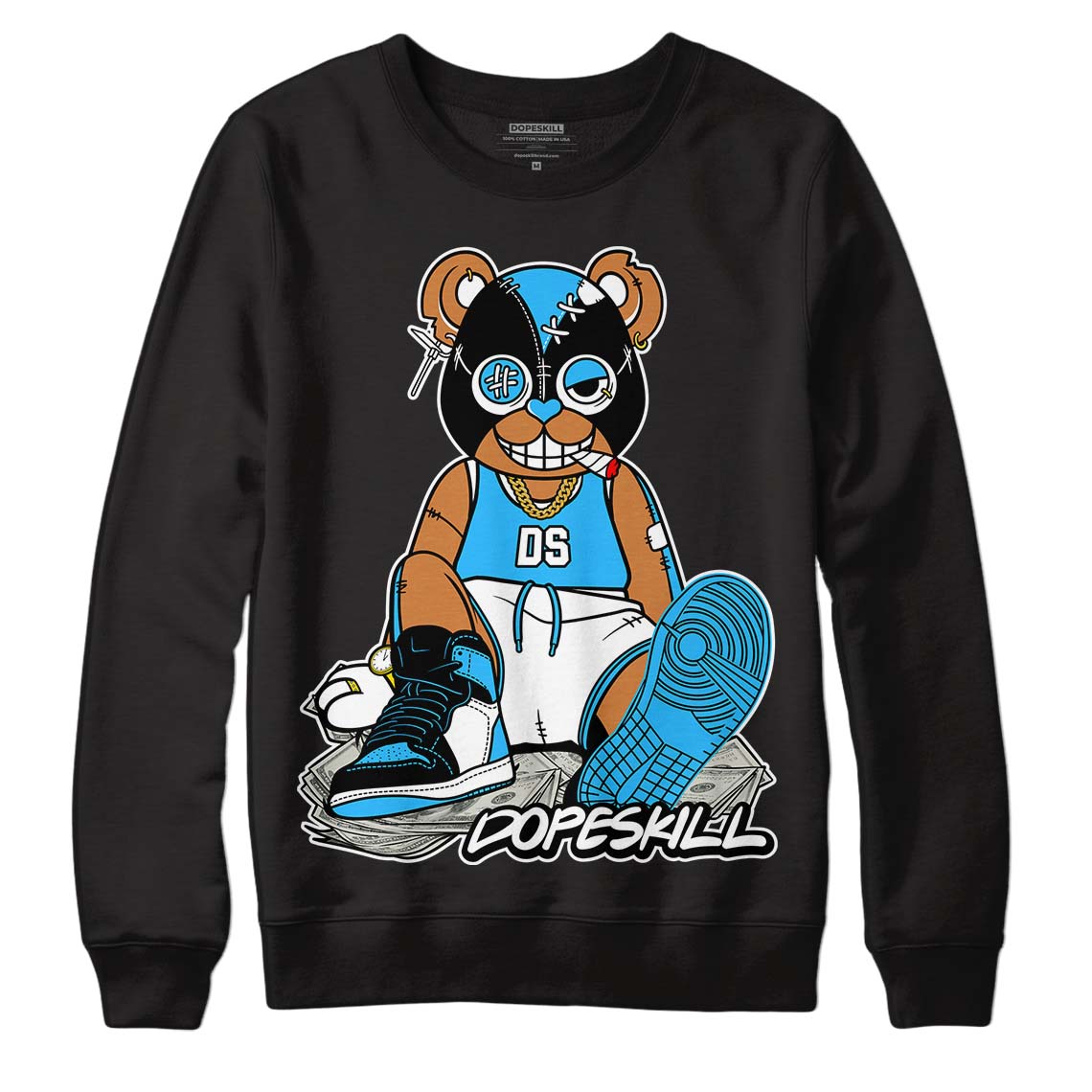 Jordan 1 High Retro OG “University Blue” DopeSkill Sweatshirt Greatest Graphic Streetwear - Black