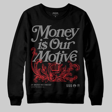 Jordan 10 Retro Shadow (2025) DopeSkill Sweatshirt Money Is Our Motive Typo Graphic Streetwear - Black
