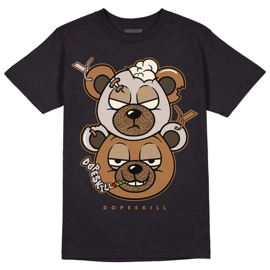 Jordan 3 Retro Palomino DopeSkill T-Shirt New Double Bear Graphic Streetwear - Black