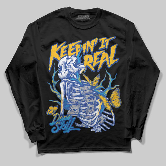 Royal Blue Sneakers DopeSkill Long Sleeve T-Shirt Keepin' It Real Graphic Streetwear - Black