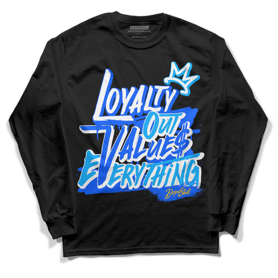 Royal Blue Sneakers DopeSkill Long Sleeve T-Shirt LOVE Graphic Streetwear - Black