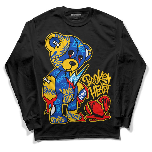 Jordan 14 “Laney” DopeSkill Long Sleeve T-Shirt Broken Heart Graphic Streetwear - Black