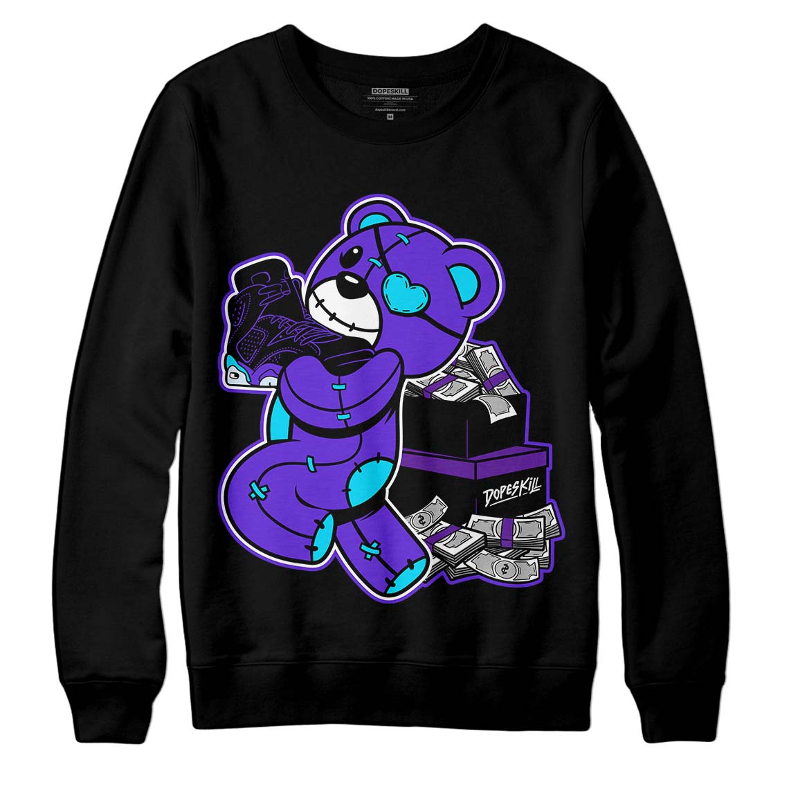 Aqua 6s DopeSkill Sweatshirt Bear Steals Sneaker Graphic – DOPESKILL®