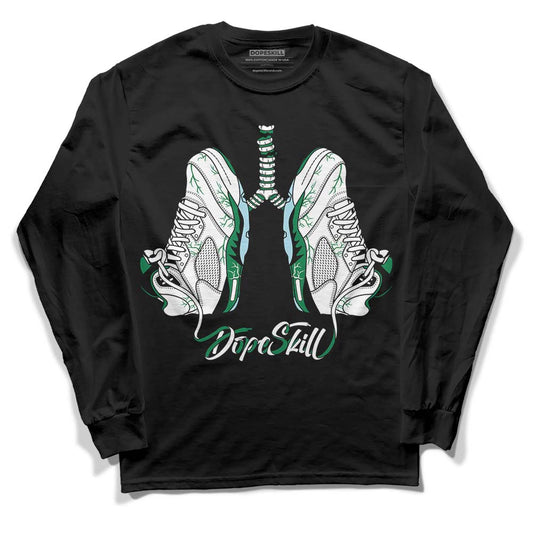 Jordan 5 “Lucky Green” DopeSkill Long Sleeve T-Shirt Breathe Streetwear - Black