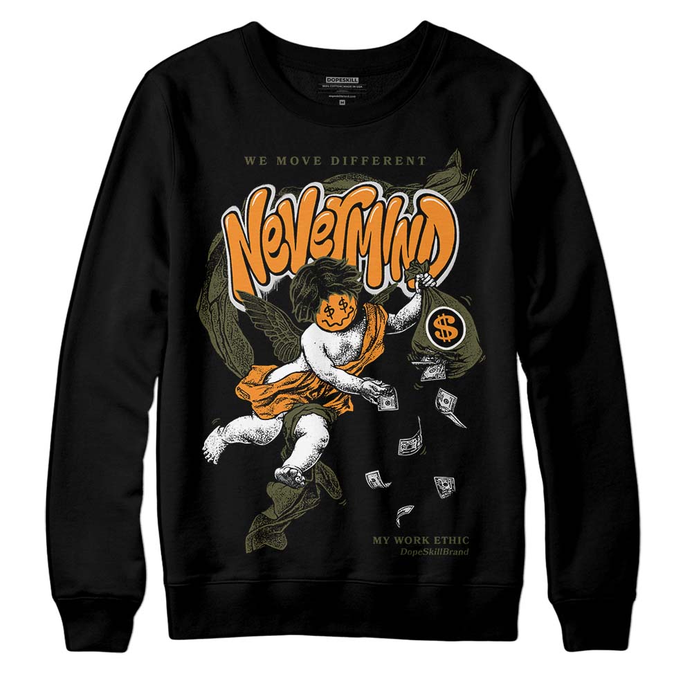 Jordan 5 "Olive" DopeSkill Sweatshirt Nevermind Graphic Streetwear - Black