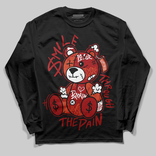 Nigel Sylvester x Air Jordan 4 ‘Brick by Brick’ DopeSkill Long Sleeve T-Shirt Smile Through The Pain Graphic Streetwear - Black