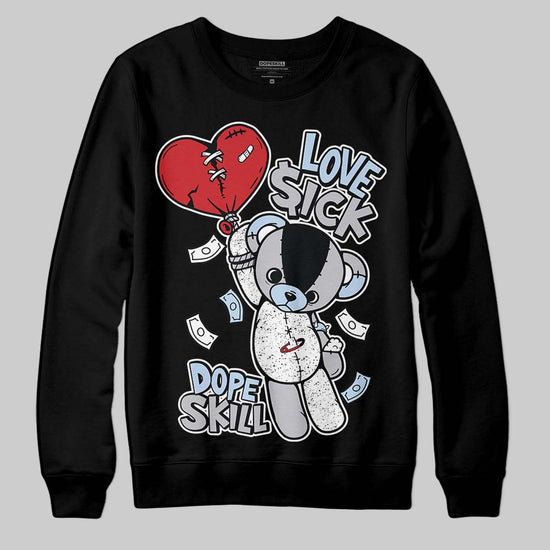 Jordan 5 Retro OG Black Metallic Reimagined DopeSkill Sweatshirt Love Sick Graphic Streetwear - black