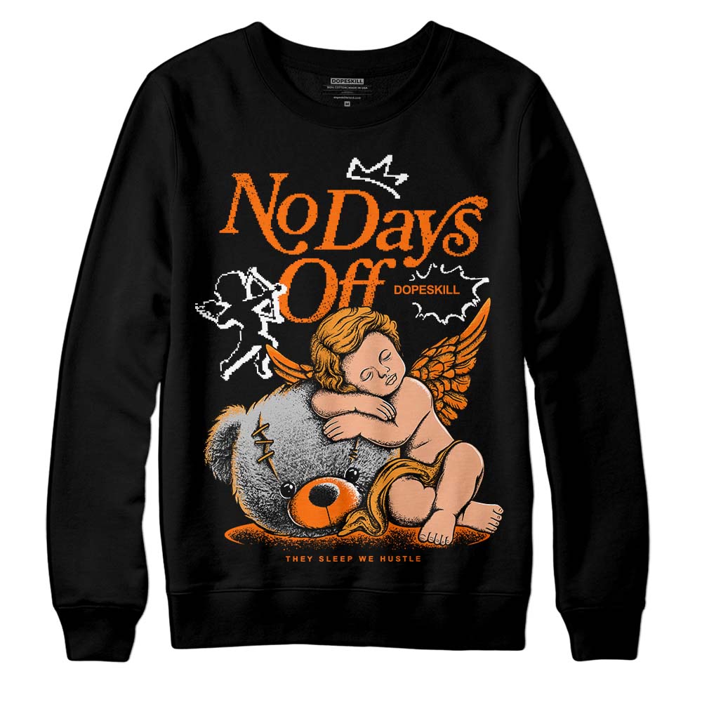 Orange, Black & White Sneakers DopeSkill Sweatshirt New No Days Off Graphic Streetwear - black