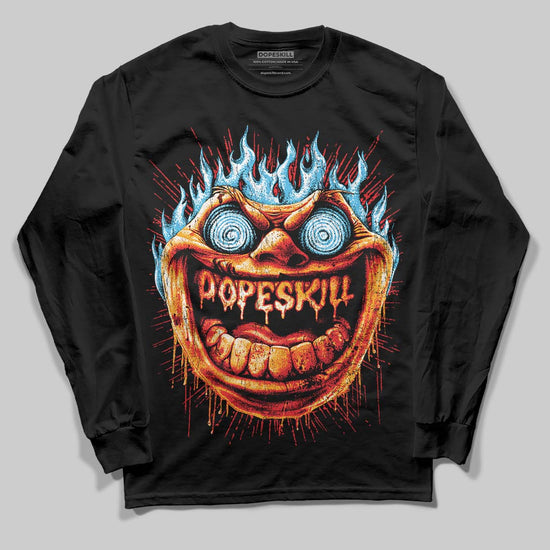 Red Sneakers DopeSkill Long Sleeve T-Shirt Hellfire Graphic Streetwear - Black