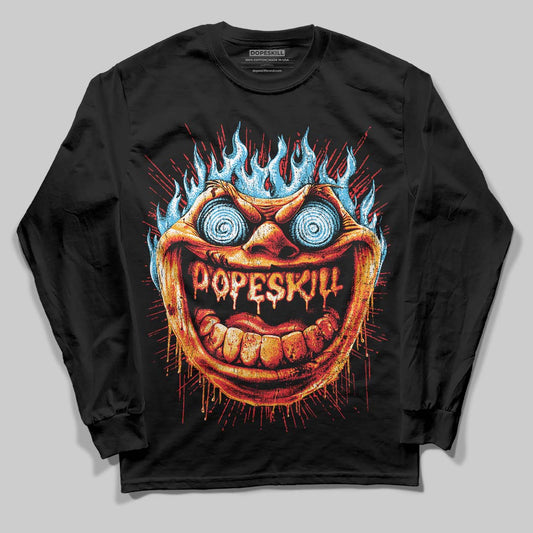 Red Sneakers DopeSkill Long Sleeve T-Shirt Hellfire Graphic Streetwear - Black