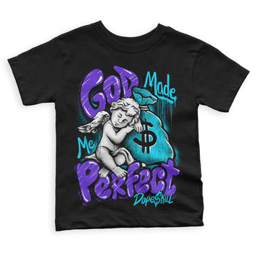 Jordan 6 "Aqua" DopeSkill Toddler Kids T-shirt God Made Me Perfect Graphic Streetwear - Black