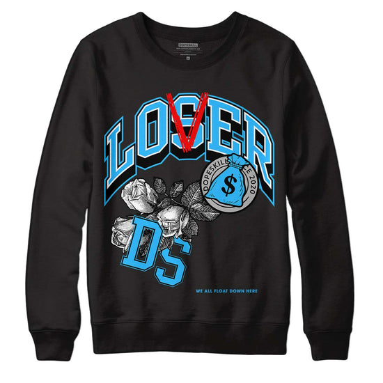 Jordan 2 Low "University Blue" DopeSkill Sweatshirt Loser Lover Graphic Streetwear - Black