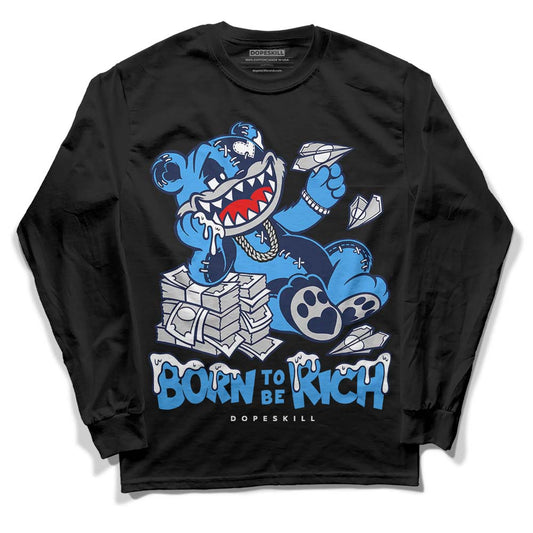 Jordan Spiz’ike Low “White/Obsidian” DopeSkill Long Sleeve T-Shirt Born To Be Rich Graphic Streetwear - Black