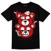 Jordan 4 Retro Red Cement DopeSkill T-Shirt New Double Bear Graphic Streetwear - Black