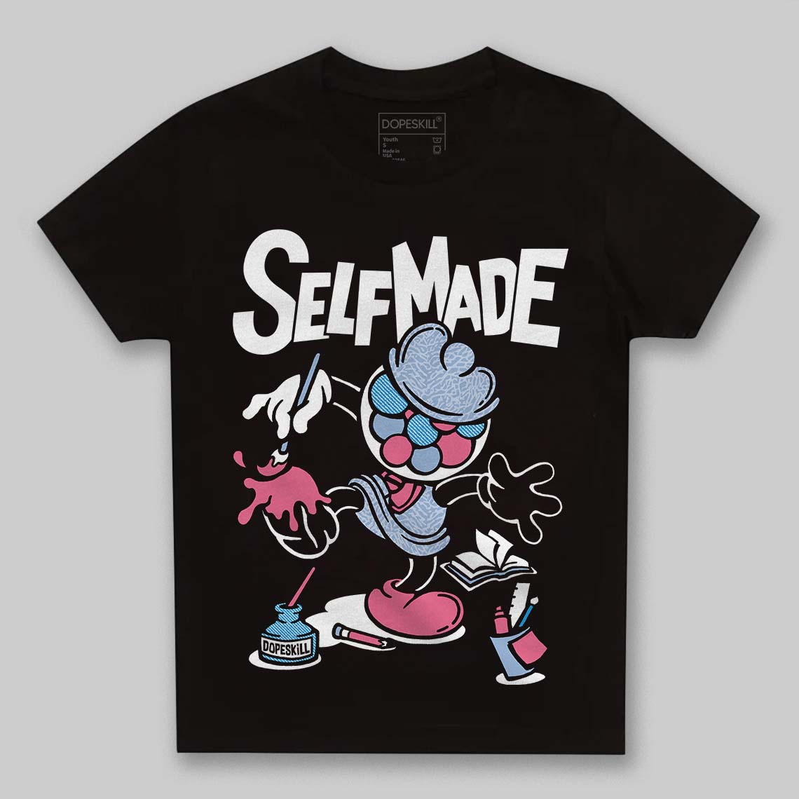 Jordan 3 GS “Cobalt Bliss” DopeSkill Toddler Kids T-shirt Self Made Graphic Streetwear - Black