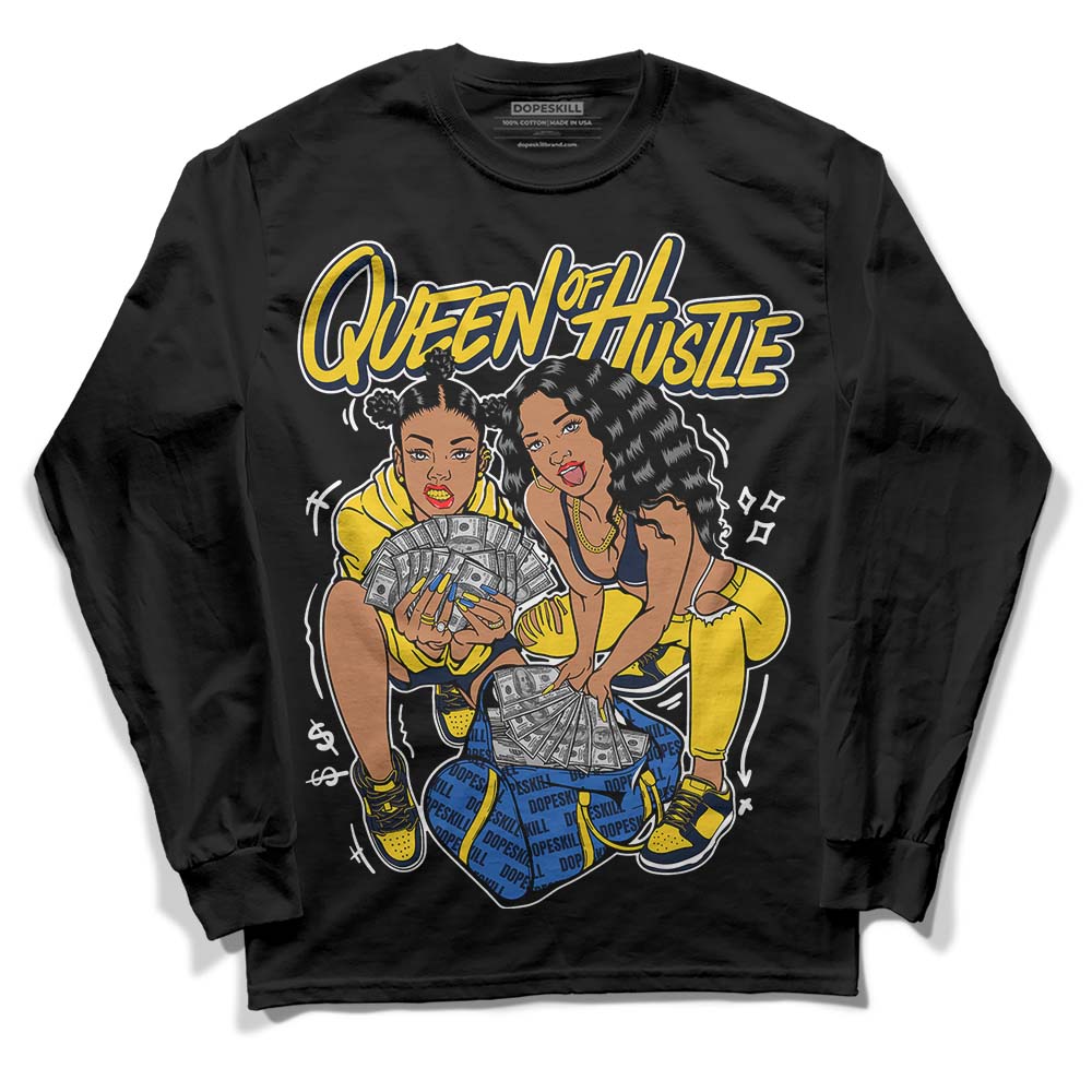 Dunk Low Vintage “Michigan” DopeSkill Long Sleeve T-Shirt Queen Of Hustle Graphic Streetwear - Black