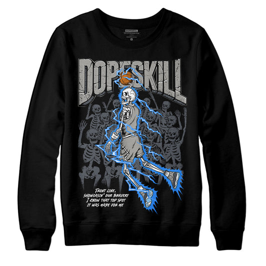 Jordan 11 Cool Grey DopeSkill Sweatshirt Thunder Dunk Graphic Streetwear - Black 
