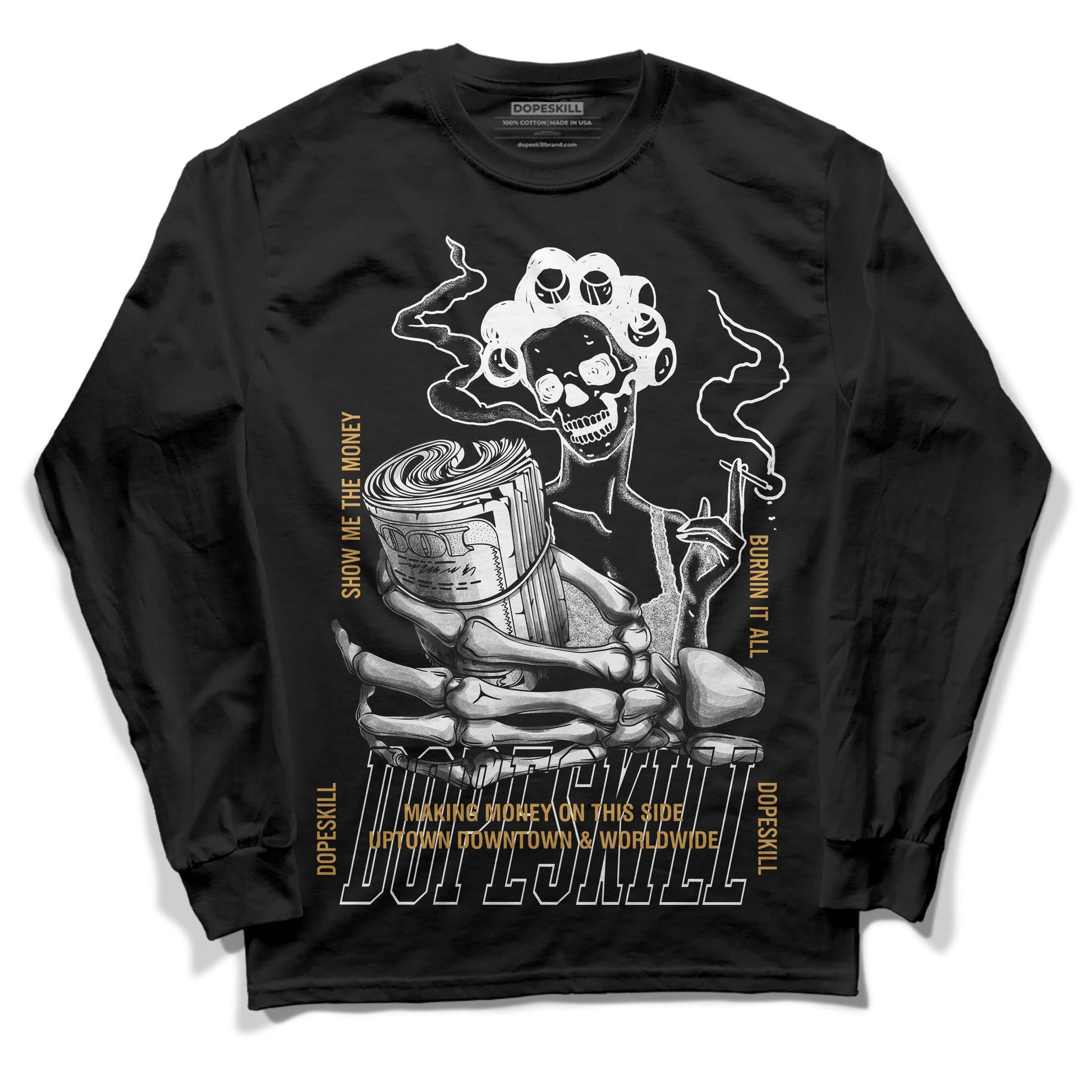 Jordan 11 "Gratitude" DopeSkill Long Sleeve T-Shirt Show Me The Money Graphic Streetwear - Black