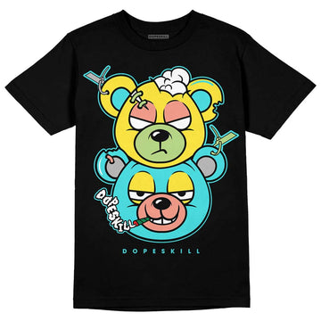 New Balance 9060 “Cyan Burst” DopeSkill T-Shirt New Double Bear Graphic Streetwear - Black