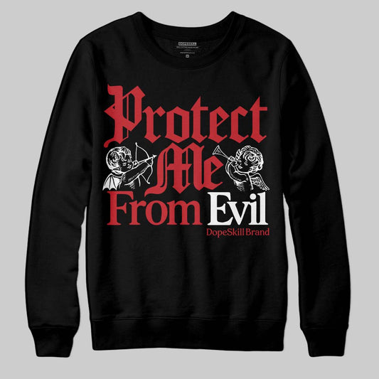 Jordan 5 Retro Fire Red Black Tongue (2025) DopeSkill Sweatshirt Protect Me From Evil Graphic Streetwear - black
