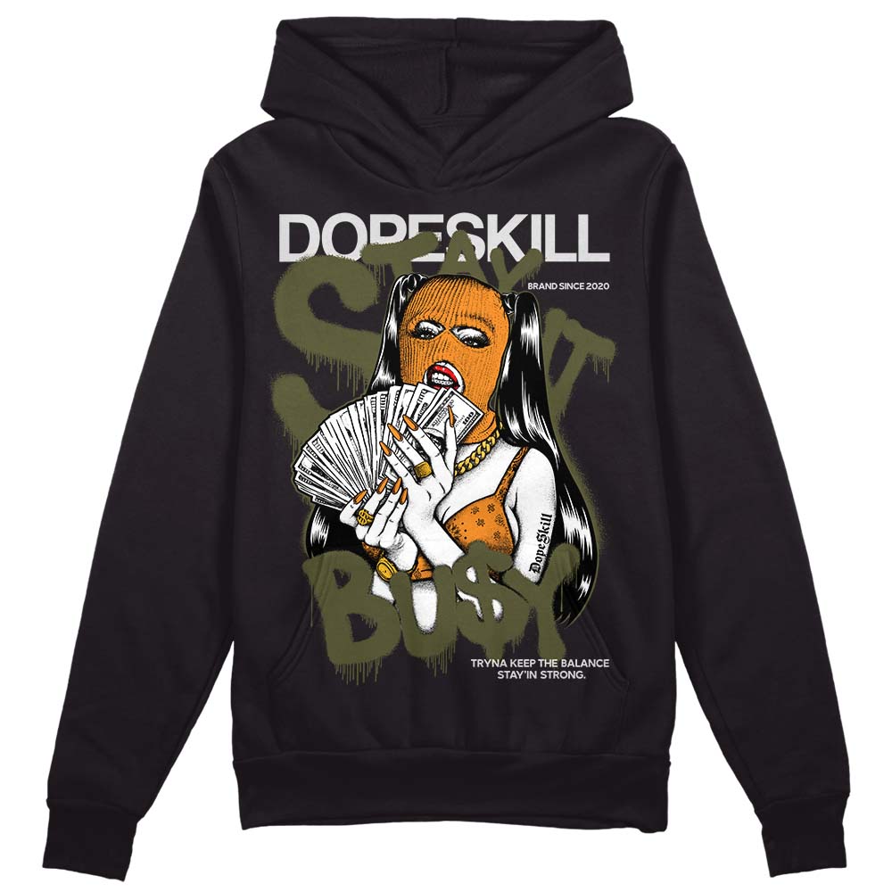 Jordan 5 "Olive" DopeSkill Hoodie Sweatshirt Stay It Busy Graphic Streetwear - Black