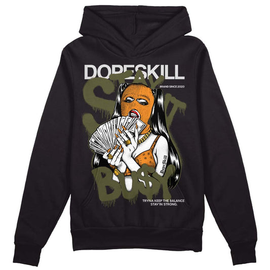 Jordan 5 "Olive" DopeSkill Hoodie Sweatshirt Stay It Busy Graphic Streetwear - Black