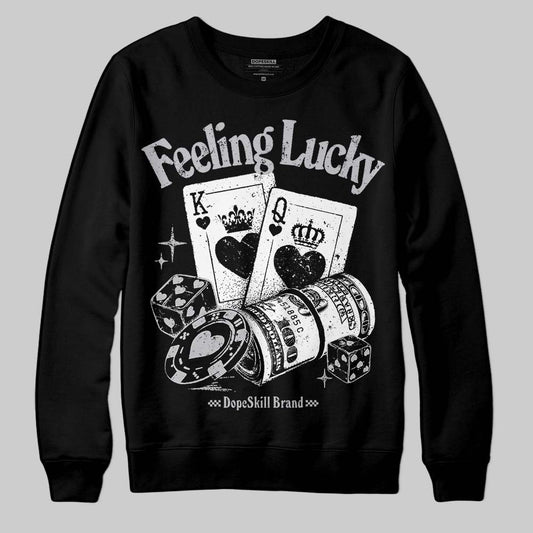 Grey Sneakers DopeSkill Sweatshirt Feeling Lucky Graphic Streetwear - Black