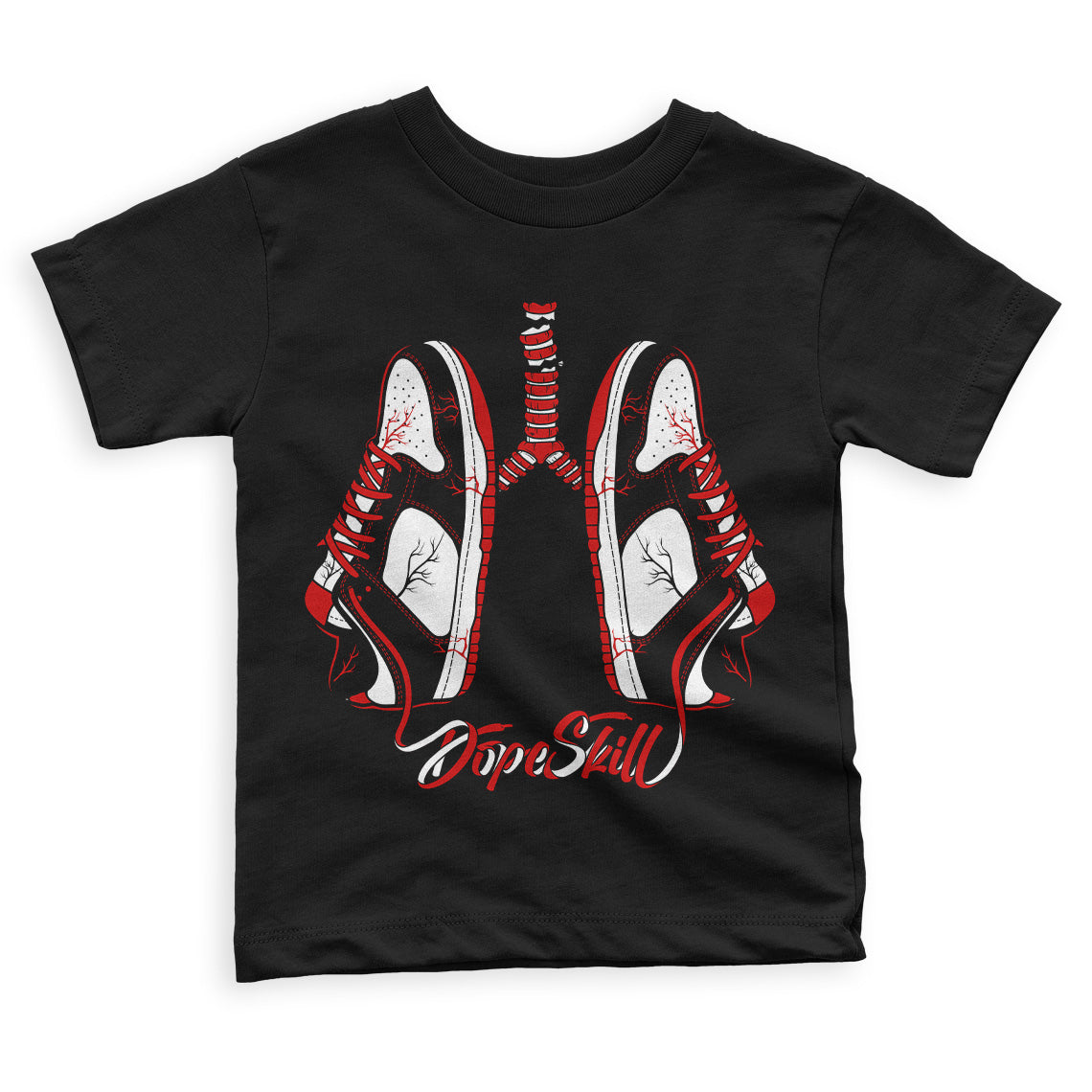 Jordan 1 Retro Low "Black Toe" DopeSkill Toddler Kids T-shirt Breathe Graphic Streetwear - Black