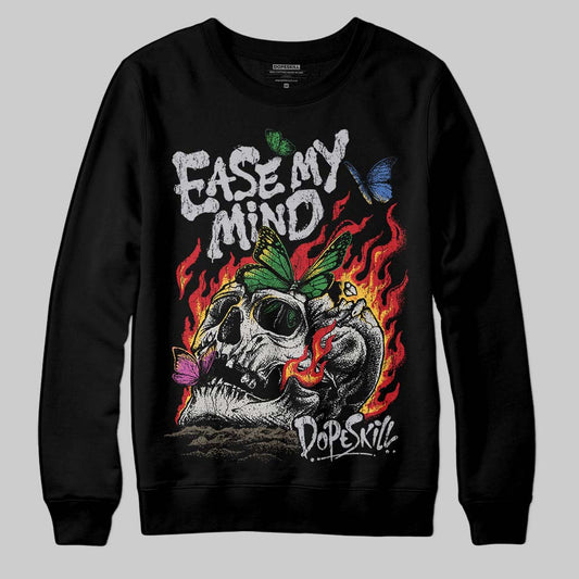 Grey Sneakers DopeSkill Sweatshirt Ease My Mind Graphic Streetwear - Black