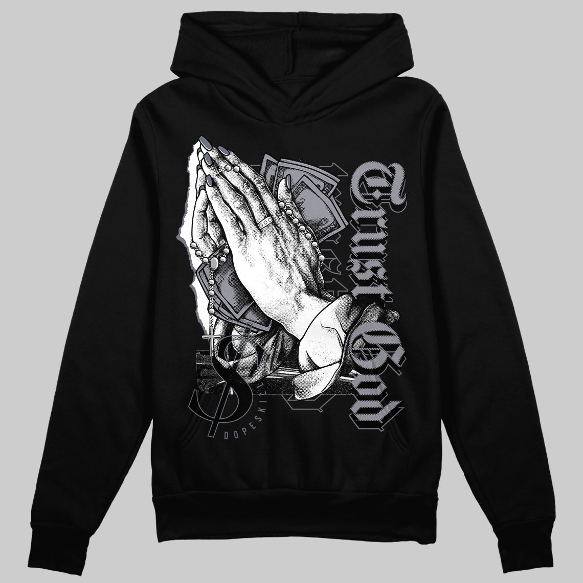 Jordan 14 Retro 'Stealth' DopeSkill Hoodie Sweatshirt Trust God Graphic Streetwear - Black