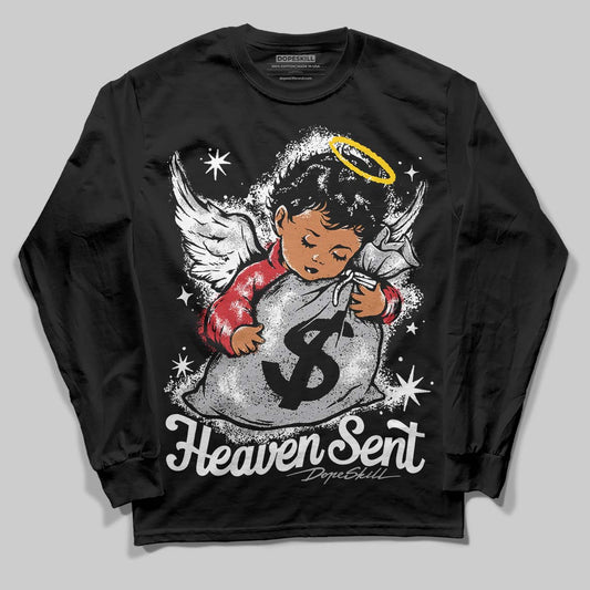 Jordan 4 OG “White Cement” DopeSkill Long Sleeve T-Shirt Heaven Sent Graphic Streetwear - Black