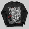 Jordan 4 “Black Cat” (2025) DopeSkill Long Sleeve T-Shirt Pocket Change Graphic Streetwear - Black