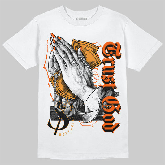 Jordan 12 Retro Brilliant Orange DopeSkill T-Shirt Trust God Graphic Streetwear - White