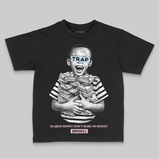 Jordan 4 Retro Valentine's Day (2026) (GS) DopeSkill Toddler Kids T-shirt Scared Money Don't Make No Money Graphic Streetwear - black