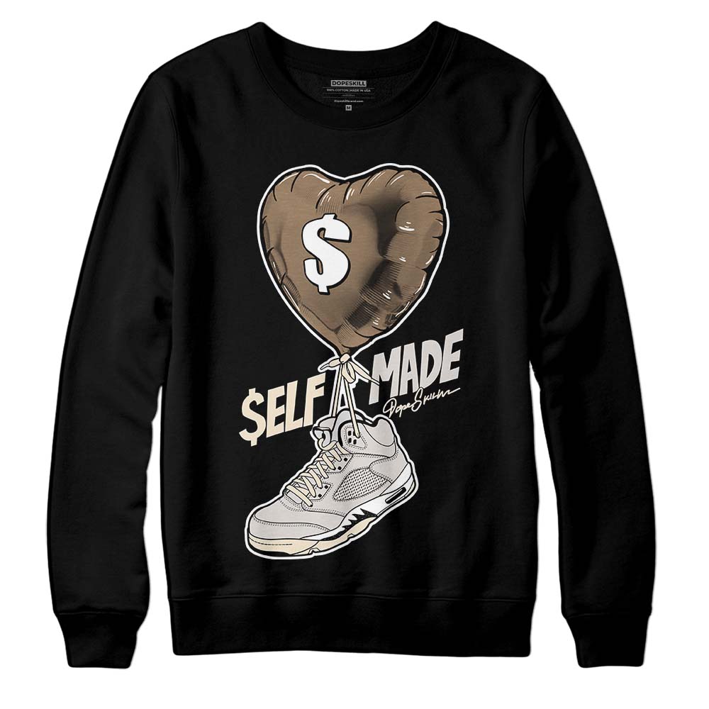 Jordan 5 SE “Sail” DopeSkill Sweatshirt Self Made Graphic Streetwear - Black