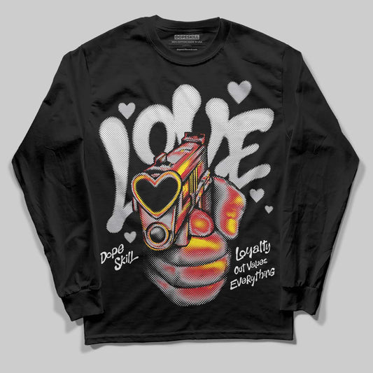 Jordan 4 OG “White Cement” DopeSkill Long Sleeve T-Shirt Love Shot Graphic Streetwear - black