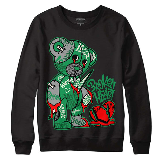 Jordan 3 WMNS “Lucky Green” DopeSkill Sweatshirt Broken Heart Graphic Streetwear - Black