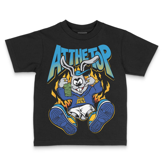 Royal Blue Sneakers DopeSkill Toddler Kids T-shirt At The Top Graphic Streetwear - Black