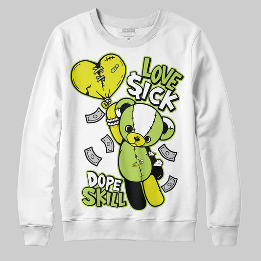 Jordan 13 Retro Bright Cactus DopeSkill Sweatshirt Love Sick Graphic Streetwear - White