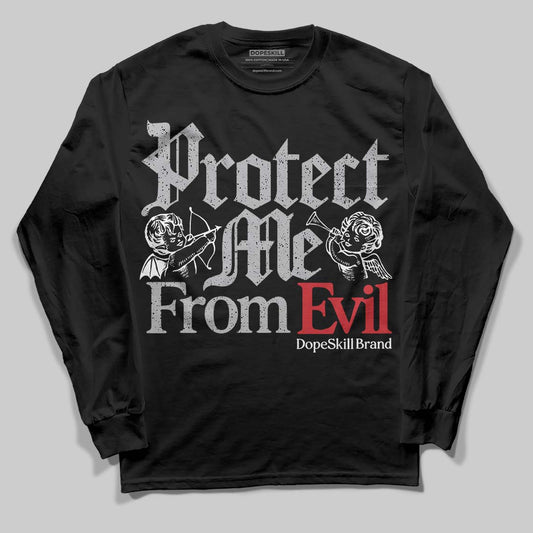 Jordan 4 OG “White Cement” DopeSkill Long Sleeve T-Shirt Protect Me From Evil Graphic Streetwear - Black