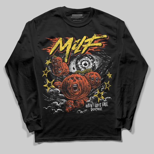 Jordan 4 Thunder DopeSkill Long Sleeve T-Shirt MILF Graphic Streetwear - Black