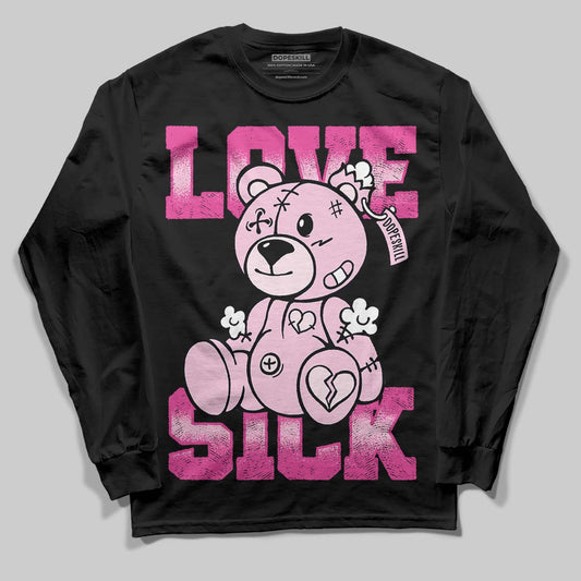 Pink Sneakers DopeSkill Long Sleeve T-Shirt Love Sick Graphic Streetwear - Black