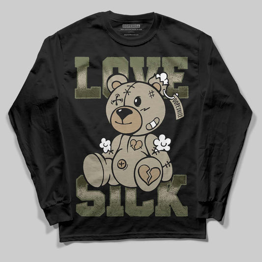 Olive Sneakers DopeSkill Long Sleeve T-Shirt Love Sick Graphic Streetwear - Black