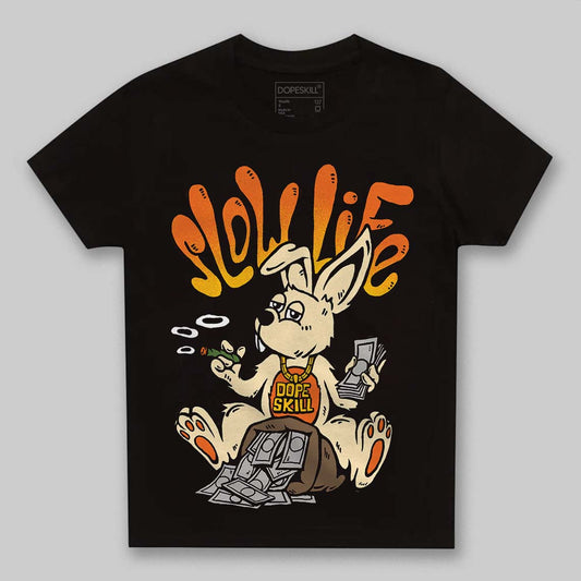 Orange, Black and White Sneakers DopeSkill Toddler Kids T-shirt Slow Life Graphic Streetwear - Black