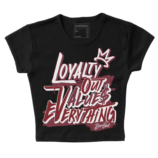 Jordan 1 Retro High OG “Team Red” DopeSkill Women's Crop Top LOVE Graphic Streetwear - Black