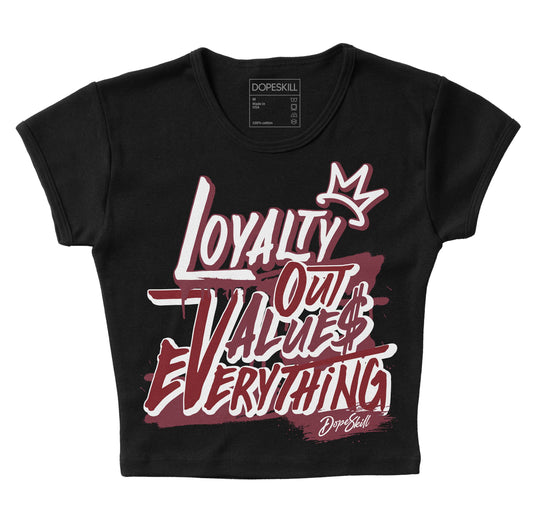 Jordan 1 Retro High OG “Team Red” DopeSkill Women's Crop Top LOVE Graphic Streetwear - Black