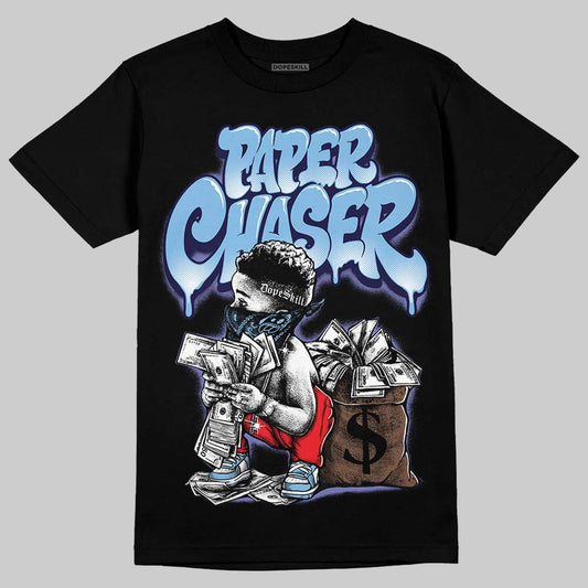 University Blue Sneakers DopeSkill T-Shirt Paper Chaser Boy Graphic Streetwear - Black