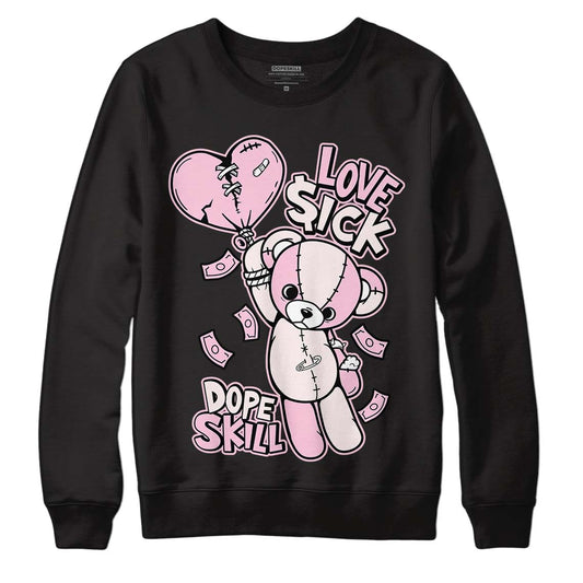 Dunk Low LX Pink Foam DopeSkill Sweatshirt Love Sick Graphic Streetwear - Black