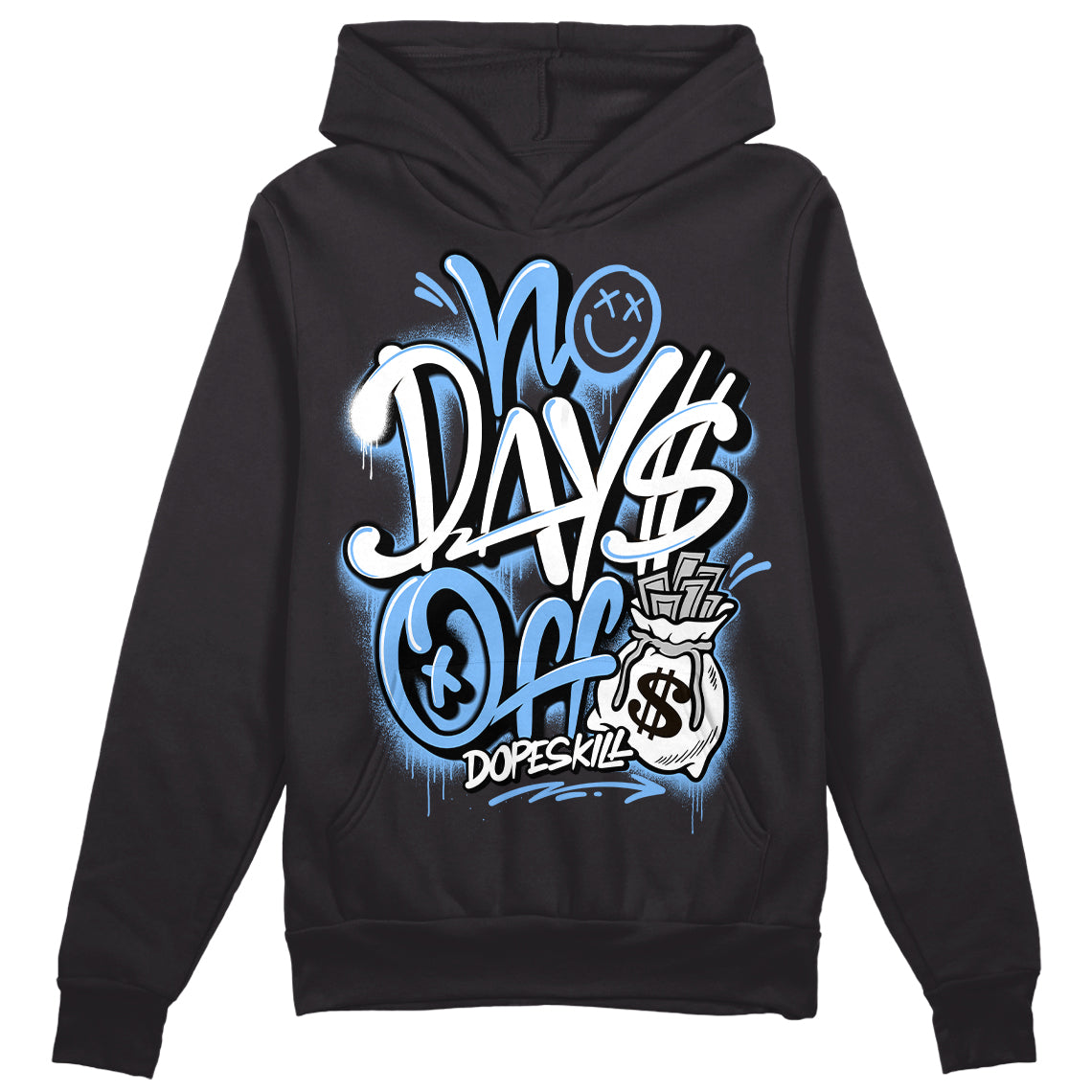 Jordan 9 Powder Blue DopeSkill Hoodie Sweatshirt No Days Off Graphic Streetwear - Black